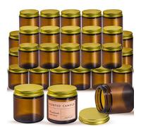 Amorxiao 36 Pezzi di Barattoli per Candele in Vetro da 3.5oz con Coperchio Ermetico e Set per la Produzione di Candele, Adatti per Candele, Spezie e Caffè, Lavabili in Lavastoviglie