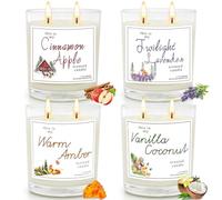 Amorxiao Candela Profumata Set di 4 Candele Cera di Soia, Aromaterapia, Regali di Sollievo Dallo Stress, Natale, Matrimonio, Bagno, Yoga, Regalo per Festa Della Mamma e San Valentino, 11.3oz/320g