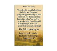 Amos 9 13 15 Scripture Art Canvas Print Inspirational Bible Verse Wall-Art for Christian Decor(Framed,08x12inch(20x30cm))