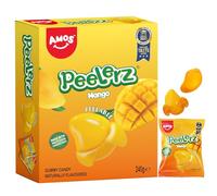 AMOS Peelerz Caramelle Gommose, Mango Sbucciabile Regali Natale Dolci, 3D Divertente Peeling Frutta Gommose Caramelle,Vero Succo Frutta Fatto Snack Candy for Festa- Scatola 240G (Mango)