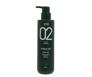 AMOS The Green Tea Shampoo REFRESH500 ml 16,9 oz anti perdita di capelli per ...