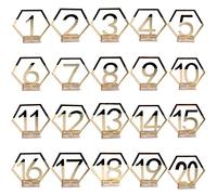 Amosfun 1 - 20 numeri da tavolo per matrimonio, in acrilico, con specchio argentato, per segnaposto, segnaposto, targa, decorazione per matrimoni, compleanni (oro)