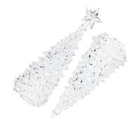 Amosfun 1 Set Albero di Natale di Cristallo Ornamento di Natale Sempreverde Palline di Natale Chiare Palline di Ornamenti Natalizi Chiavi di Natale Porta Lucine A Batteria Acrilico 2 Pz