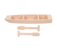 Amosfun 1 Set Barca di Legno Piatti a Forma di Barca Giocattolo della Barca Mini statuina Canoa Barca a Remi in Miniatura Ornamento da Barca da Tavolo Artigianato in Legno per Desktop