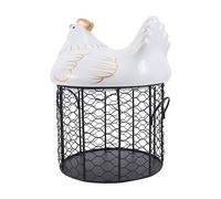 Amosfun 1 Set cesto per uova in ceramica contenitore per uova per frigorifero cesto di uova fruits basket ceste portagiochi cestino in stile sud-est asiatico cestino inossidabile bianca