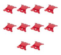 Amosfun 10 Pezzi Fibbie per Corda Creative a Doppio Foro, Regolatori | Lega di Alluminio, per Tenda e Campi Aperti, Rosso, Accessori Campeggio, Blocco e Regolazione