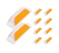 Amosfun 10 Pezzi Marcatori visibilità Migliorata Stradali Catarifrangenti Gialli in Plastica Policarbonato, Resistenti a Tutte Le Intemperie per Corsie di e Parcheggi