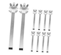 Amosfun 10 pezzi Pinze Mini in Acciaio Forma di Mano Piccole e Resistenti per Cubetti di Ghiaccio Antipasti e Dolci Facili da per Cucina Tea Party e Picnic