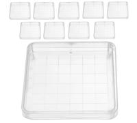 Amosfun 10 Scatole Di Petri Quadrate 10X10X1.60 Cm In Plastica Trasparente Con Coperchi Per Laboratorio Coltivazione Cellulare Microbiologia