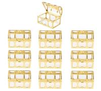 Amosfun 10 scatole per caramelle a forma di forziere del tesoro, scatole di plastica per bomboniere, scatole vintage per gioielli pirata, per matrimoni, San Valentino, feste di compleanno