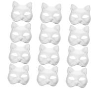 Amosfun 12 Pezzi Maschera da Festa in Maschera Maschere Halloween Mascherate Maschere White