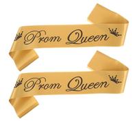 Amosfun, 2 Fasce per Balli Studenteschi e Balli di fine Anno, Decorazioni per Feste di Laurea, Panno, Prom King+Prom Queen, 80 x 9.5 x 0.1cm