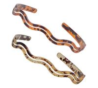 Amosfun 2 Fasce per Chioma a Forma di U in Resina Dentini, Cerchietti per Donna e Ragazza per Trucco e Lavaggio Viso, Leggeri e Flessibili, Set da 2 Pezzi Colori Marrone Chiaro e Scuro