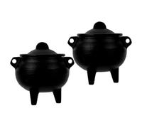Amosfun 2 Pezzi Bruciatore per Incenso a Cono in Ghisa con Coperchio e