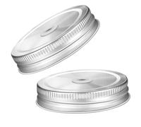 Amosfun 2 Pezzi Coperchi Design senza Sbavature per Barattoli in Acciaio Inossidabile Argento, con Foro per Cannucce e Antiperdita, per Trasporto e Vita Quotidiana