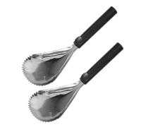 Amosfun 2 Pezzi Cucchiaio Scolapolpa Acciaio Inossidabile per Zucca e Zucchetta Manuale per Separazione Polpa e Semi Strumento da Cucina Nero per Preparazioni Festive