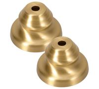 Amosfun 2 Pezzi Decorativa Coppa per Portalampada E27 Ottone per Lampade | Finitura Oro Classica, per Applique e Sospensioni, Accessori di Montaggio Inclusi, Design Vintage Moderno