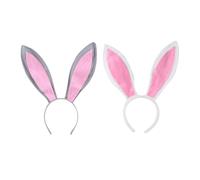 Amosfun 2 Pezzi Fascia Chioma Orecchie da Coniglio in Peluche, Accessori per Feste di Pasqua e Cosplay per Bambine, Fascia Decorativa per Carnevale e Feste in Maschera, Materiali Sicuri
