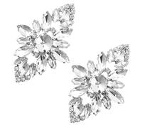 Amosfun 2 Pezzi Fermagli per Scarpe da Sposa in Lega Strass a Forma di Fiore, Clip per Scarpe da Festa e Matrimonio, Accessori Decorativi Versatili per Tacchi e Stivali, Bianco