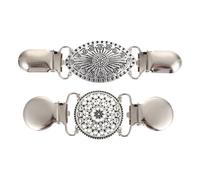 Amosfun 2 Pezzi Fermagli per Scialli e Maglioni Retrò in Lega di Zinco, Clip per Cardigan e Colletto, Accessori Donna per Abbigliamento Formale e Casual, Antiscivolo e Resistenti