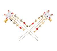 Amosfun 2 Pezzi Forcine per Chioma da Donna in Lega Nappe Stile Cinese a Forma di Maschera Cartone Animato, Copricapo Tradizionale Colorato per Feste e Uso Quotidiano Colore Casuale