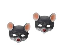 Amosfun 2 Pezzi Maschera Grigia PU Schiuma per Halloween e Leggera e Unisex per Feste e Mascherate