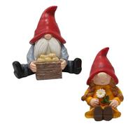 Amosfun 2 Pezzi Nani Coppia Arredamento Da Giardino Gnome Da Giardino Del Giardino Arredamento Artificiale Giardino Resina