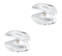 Amosfun 2 Pezzi Ornamenti di vongole perlate Gioiello Supporto Scultura di Conchiglie Medusa guidato The Office uffizi Adorabile Decorazione di Conchiglie Figura di Conchiglia di Cristallo