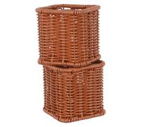 Amosfun 2 Pezzi Portaposate Imitazione Rattan Elegante e Robusto Contenitore Organizzatore per Cucina Scatola Porta Posate da Banco per Cucchiai e Forchette Cesto Porta Utensili Versatile