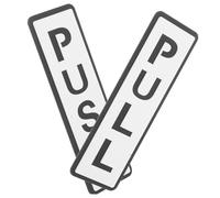 Amosfun 2 pezzi Segnaletica Push Pull per Porte in Acrilico Nero Adesivi Autoadesivi Resistenti per Negozi e Porte in Vetro Facili e Leggere