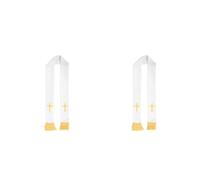 Amosfun 2 Pezzi Stola Reversibile Ricamata Bianca per Prete, Accessorio | Tessuto Confortevole, per Eventi in Chiesa e Spettacoli di Scena, con Frange Decorative, Uso Cerimoniale