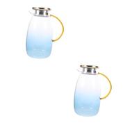 Amosfun 2 Pezzi Vetro con Acciaio Inossidabile per Fredda e Bevande Design Blu Sfumato e Cocktail