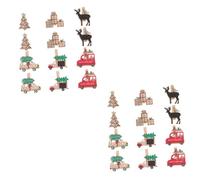 Amosfun 2 Set 2 Set di Clip in Legno di Natale Mini Clip per Foto di Natale Porta Biglietti di Natale Mini Mollette di Natale Decorazioni Natalizie Decorazioni di Babbo 12 Pezzi * 2