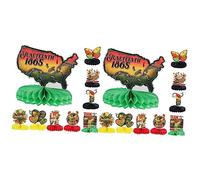Amosfun 2 Set Decorazione per Il Dell'Indipendenza Ghirlanda Verde Runner da Tavolo Decorazioni per Decorazioni per Il Primo Compleanno Decorazioni 9 Pezzi*2