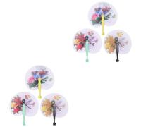 Amosfun 2 Set Pieghevole Piccolo Ventilatore Pieghevole Ventaglio di Carta Pieghevole Tenuto Appassionato di Rave Ventagli Pieghevoli d'Epoca Ventilatore Palmare Piega Plastica 3 Pezzi * 2