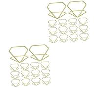 Amosfun 2 Set Portafoto in Filo Porta Numeri da Tavolo in Acciaio Espositore per Insegne Supporti per Numeri di Tavolo Numero Mini Segnaposto Titolari PRO Golden Filo di Acciaio 20 Pezzi*2