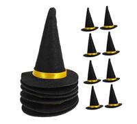 Amosfun 20 Pezzi Cappello da Strega Mini in Feltro Nero per Decorazioni di Halloween, Versatile e Multifunzionale, Adatto per Bottiglie e Tavoli, per Feste e Riunioni Familiari