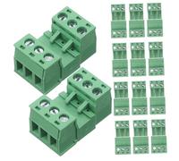 Amosfun 20 Pezzi Kit Morsettiera Pcb con Vite Connettori Saldatura Terminale Verde per Cablaggio Board e Messa Facile Installazione e Durata Affidabile