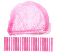Amosfun 200 Pezzi Cappelli Monouso Elasticizzati Antipolvere in Non Copricapi Traspiranti per Cucina Salone Spa e Settore Alimentare Rosa