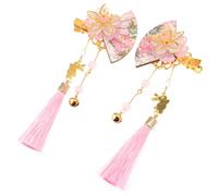 Amosfun 2pezzi Fermagli per Chioma Giapponesi Nappa Lunga Rosa in Lega, Accessori Decorativi per Chioma per Ragazze per Matrimoni e Balli in Maschera Stili multipli