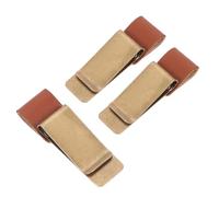 Amosfun 3 Pezzi Clip Porta Penne in Acciaio Inossidabile e Cuoio Oro, Fermacarte Multiuso per Organizzare e Conservare Documenti, per Studenti e Ufficio
