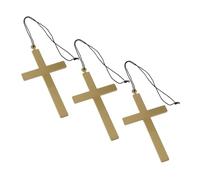 Amosfun 3 Pezzi Collana Croce da Sacerdote per Costume con Pendente Religioso Accessorio per Feste e Occasioni Speciali Design Elegante e Materiale Leggero
