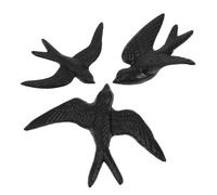 Amosfun 3 pezzi decorazione da parete volante in ghisa, decorazione per la casa, decorazione per esterni, simulazione uccello decorativo
