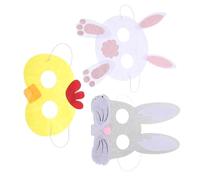 Amosfun 3 Pezzi maschera maschere pasquali accessorio costume da coniglio cosplay di coniglio accessorio costume pasquale bomboniere pasquali maschere animali Panno in feltro