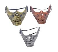 Amosfun 3 Pezzi Orribile Maschera Di Halloween Maschera Di Teschio Travestimento Maschera Fantasma Metà Del Cranio Mezza Faccia Scheletro Bocca Maschera Maschera Di