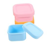 Amosfun 3 piccoli contenitori per alimenti in silicone, ermetici, per conservare gli snack, per congelatore, sicuri per conservare i pasti, con materiale antiaderente flessibile, rosa