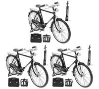 Amosfun 3 Set Auto Giocattolo in Lega 1:10 Vecchia Shanghai Auto retrò 28 Bar Bicicletta Versione Assemblata in Lega (1917-5a Lega 28 Bar (Nero)) Triciclo Kit Pedale Black