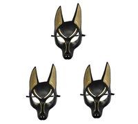Amosfun 3Pcs Anubis Maschera Cosplay Maschera Cosplay Oggetti Di Scena Retro Maschera Masquerade Maschera Maschera Di Halloween Degli Uomini Delle Donne Unisex Maschera Di
