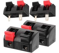 Amosfun 4 connettori per cavi per altoparlanti a 2 pin, in plastica e | Design a molla con rilascio a pressione, facile identificazione della polarità, connessioni stabili, sistemi audio da palco
