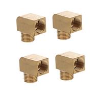 Amosfun 4 pezzi Connettore Ad Angolo Ottone Professionale da Raccordo Filettato per Tubazioni Aria e Alla Corrosione Facile Installazione e Versatile per Oli
